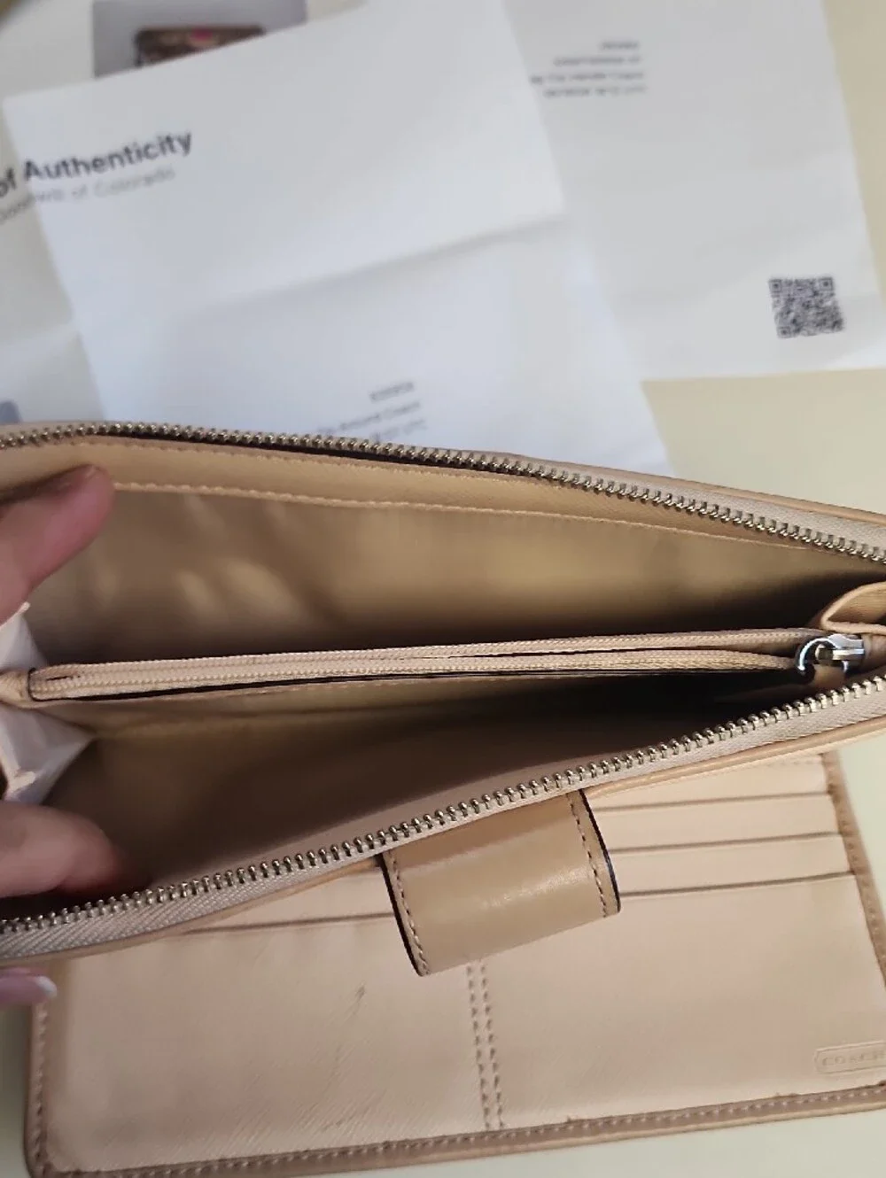 Coach Brown Signature Canvas Shoulder Bag with Pink Stripe and Matching Wallets